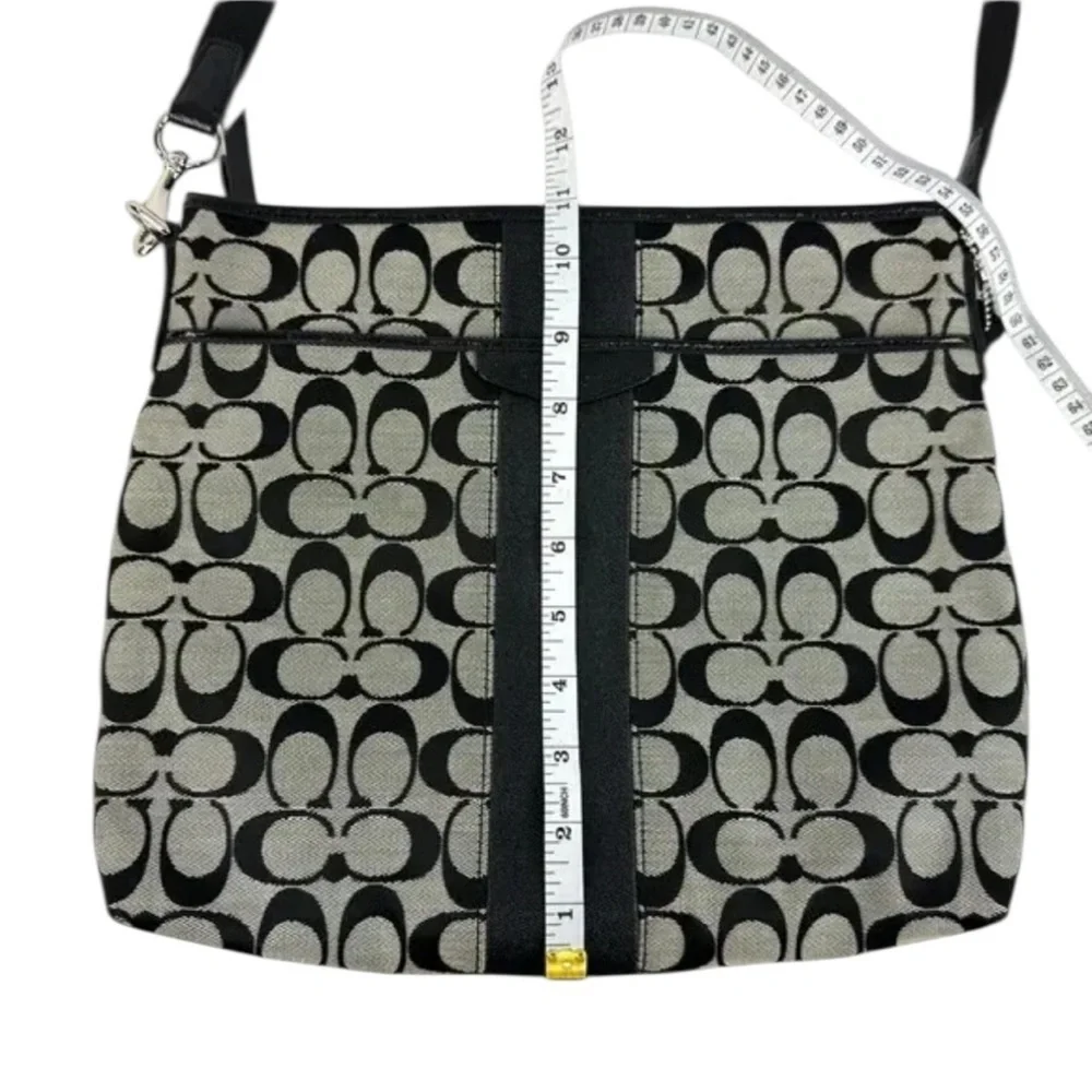 COACH Canvas Signature Monogram Crossbody Black Grey